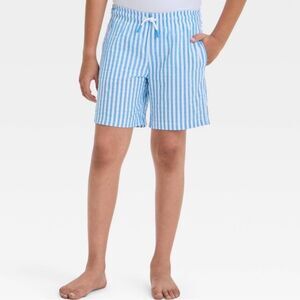 Cat & Jack Boys Kids Striped Seersucker Blue Swim Shorts. Medium HUSKY. 8. NEW.